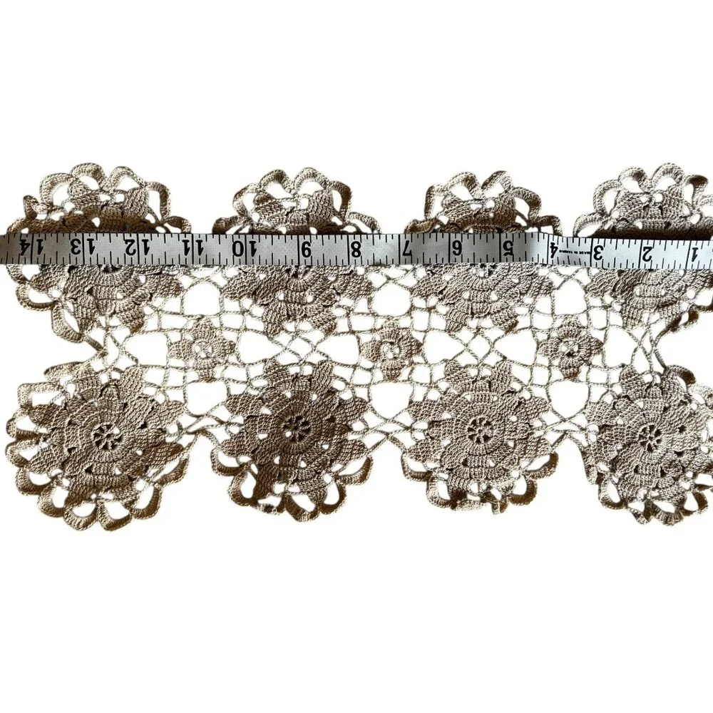 Beige Crochet Doily 14.5